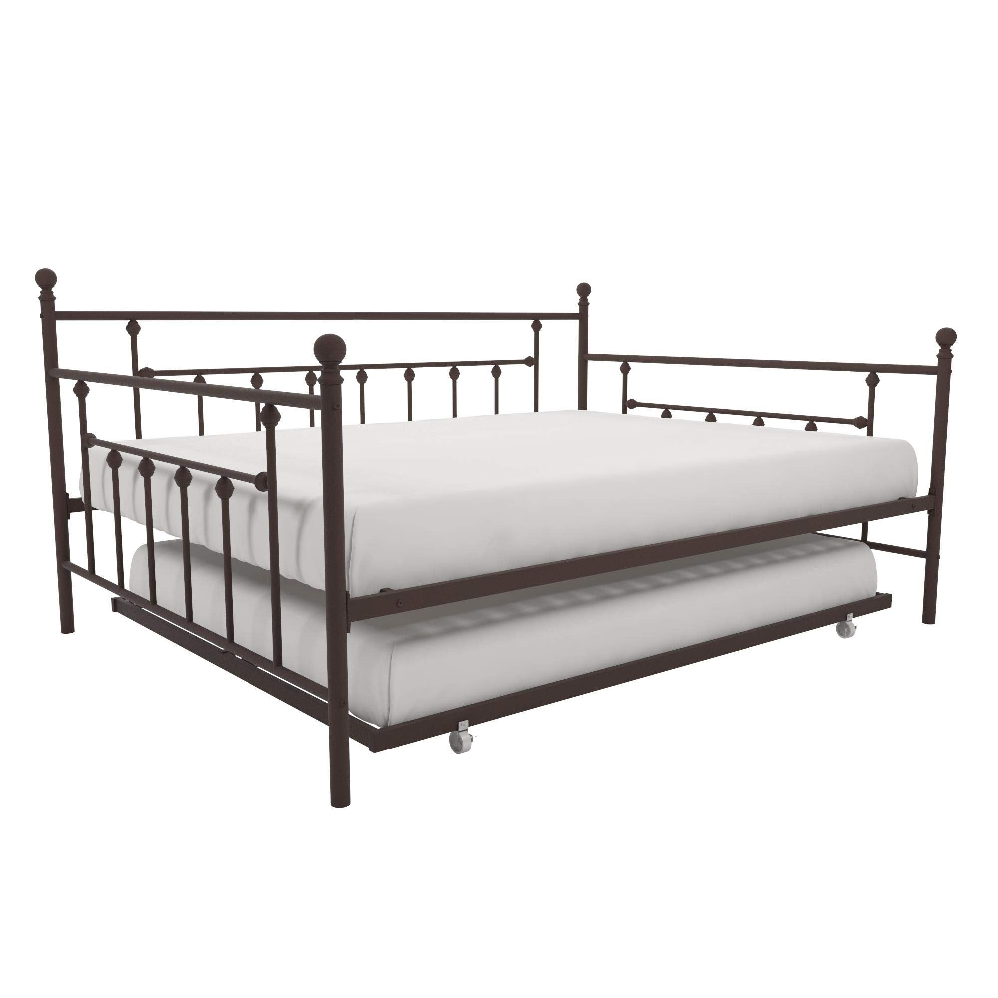 Dhp Manila Metal Daybed And Trundle, Queen/Full Size, Bronze