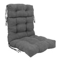 Blazing Needles 22 45-inch Microsuede Seat/Back Tufted Chair Cushion, 22 x 45, Steel Grey