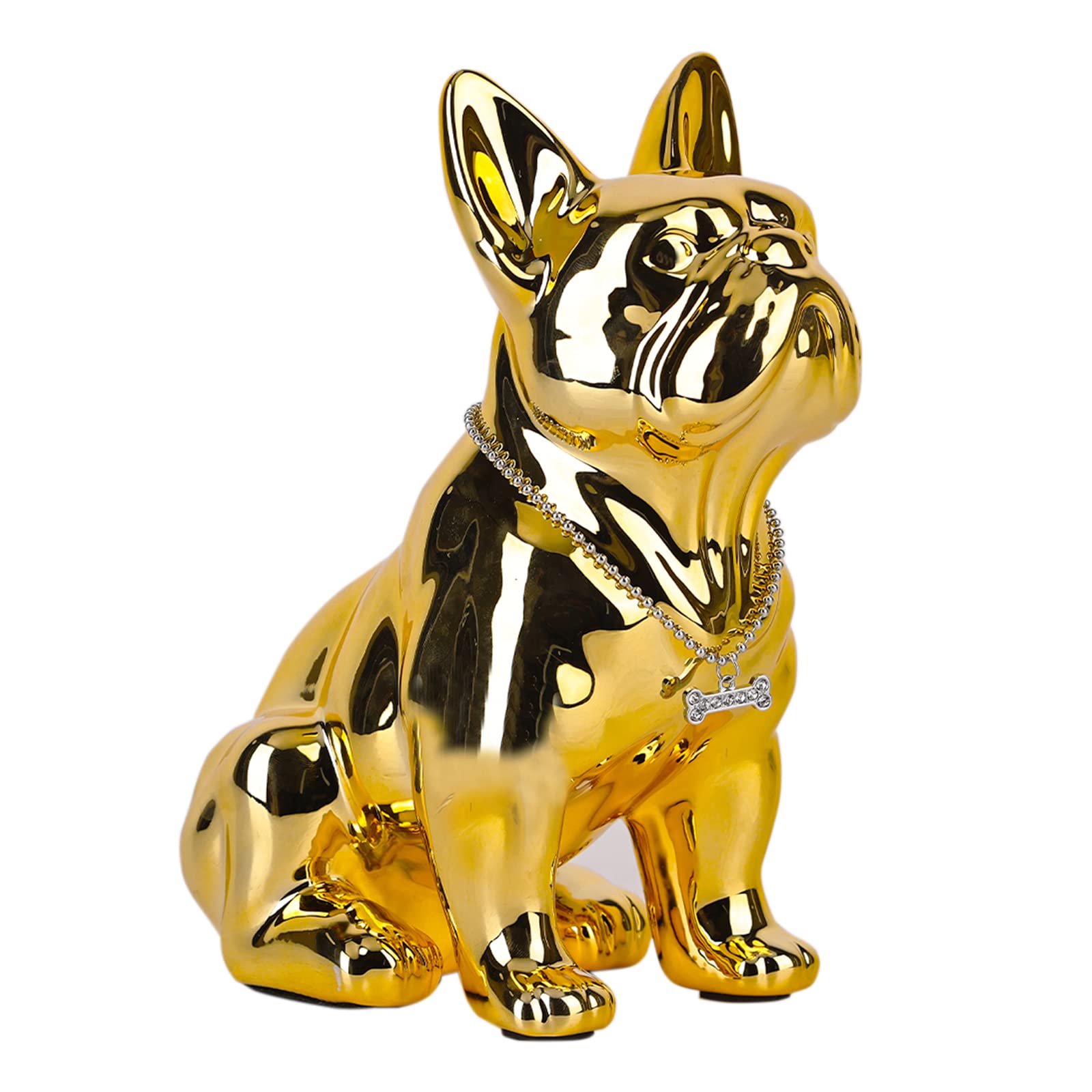 Xyqxyq French Bulldog Statue Metal Colorful Sitting Resin Dog Statue British Bulldog Home Decoration French Bulldog Statue Outdo