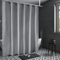 AooHome Light Grey Stall Size Bathroom Curtain for Hotel, Fabric Shower Liner with Hooks for Hotel, Water Repellent, 54 Width x 