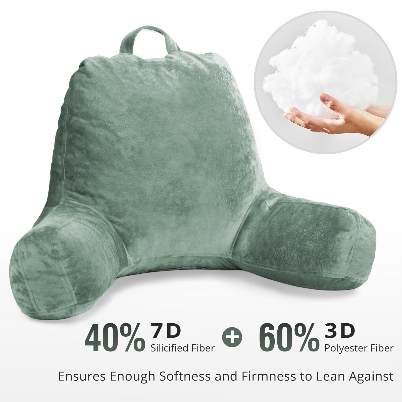 Sasttie Reading Pillow For Sitting In Bed Adult, Velvet Back Pillow For Bed Sitting Up, Backrest Back Support Chair Pillow, Coll