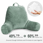 Sasttie Reading Pillow For Sitting In Bed Adult, Velvet Back Pillow For Bed Sitting Up, Backrest Back Support Chair Pillow, Coll