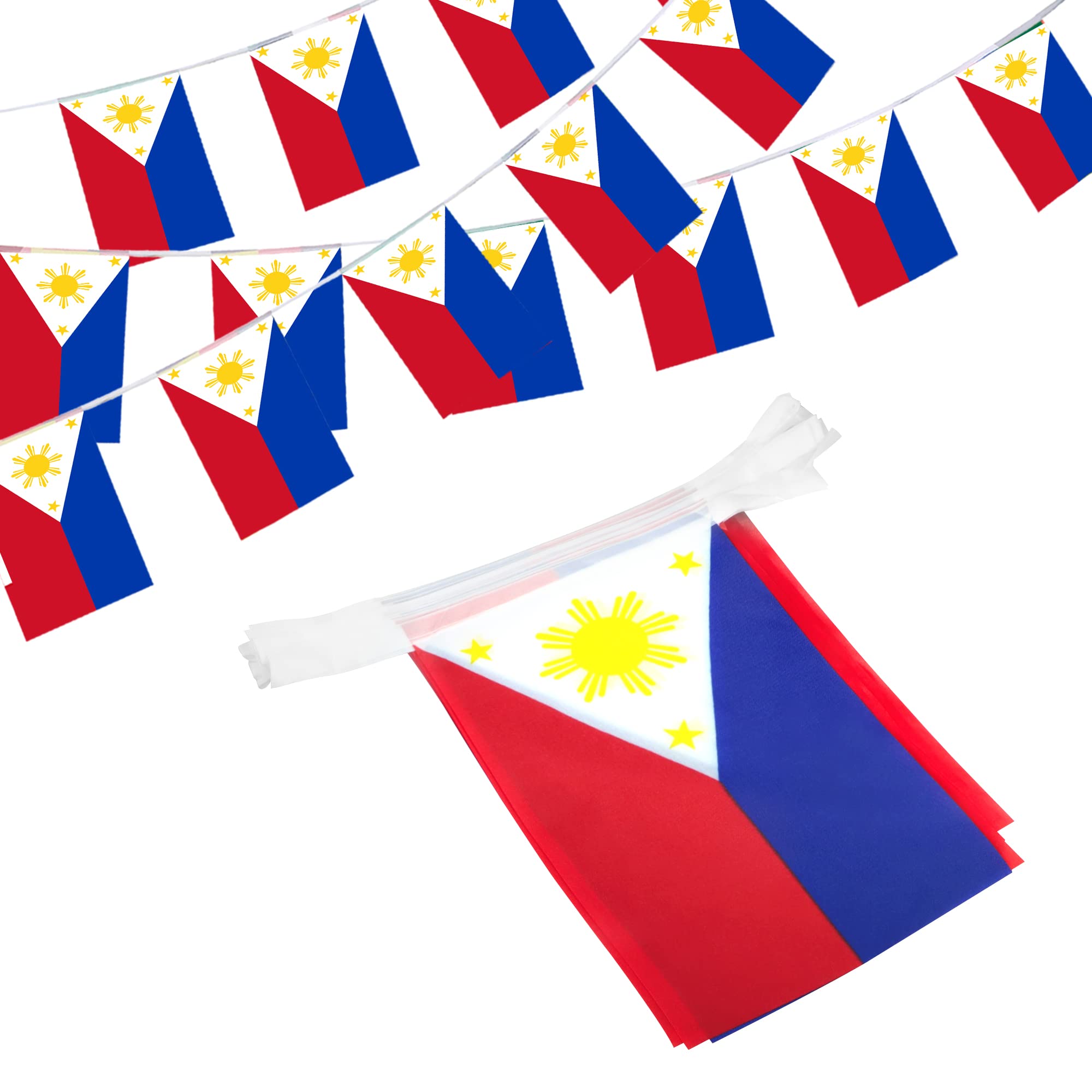 Anley Philippines String Flag Pennant Flags, Patriotic Events 12Th Of June Independence Day Decoration Sports Bars - 33 Feet 38