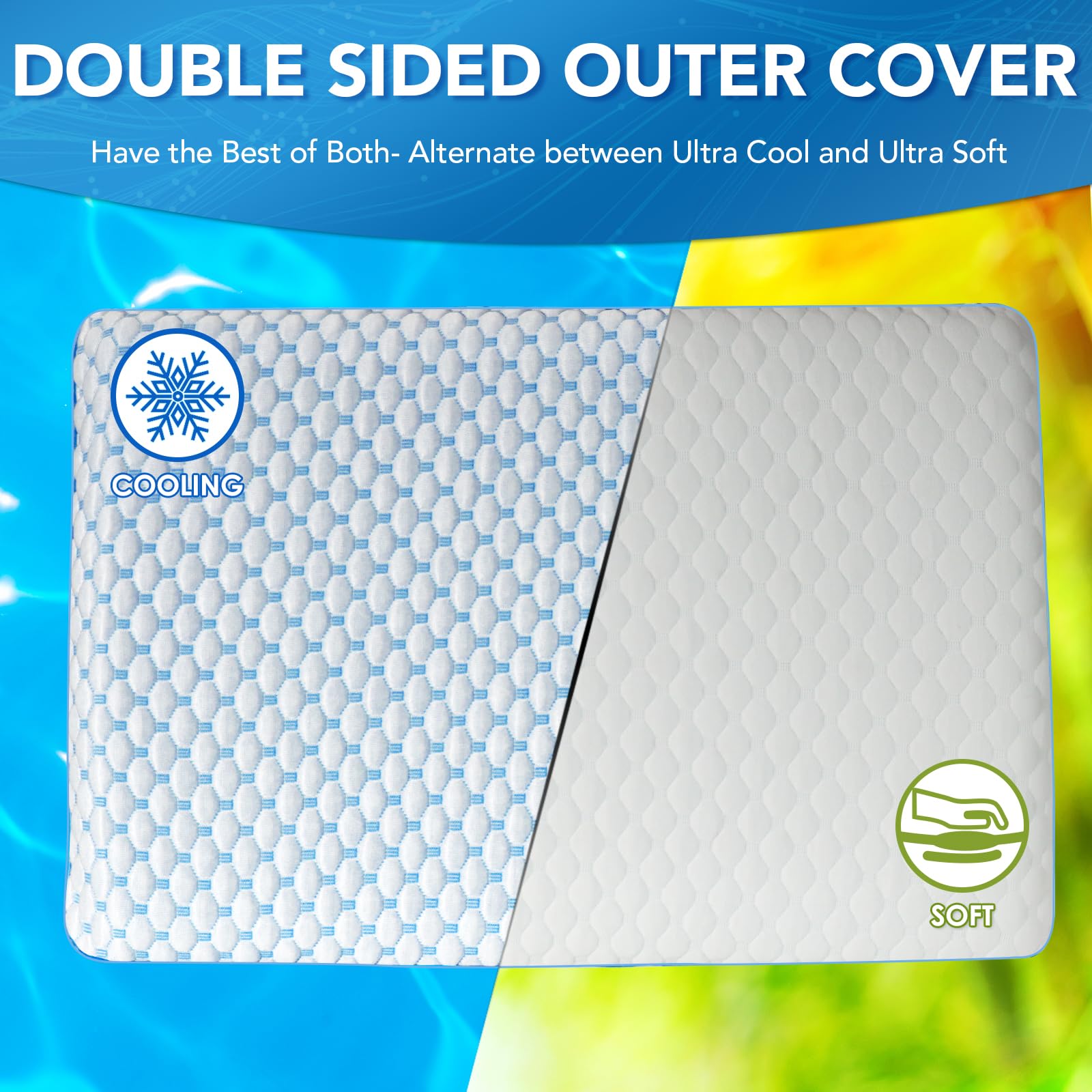 Ultra Thin Pillow For Sleeping- Cooling Gel Flat Pillow For Stomach And Back Sleepers, Slim Stomach Sleeping Pillow For Shoulder