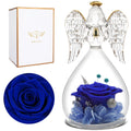 Miofula Preserved Flower Rose Birthday Gifts For Mom, Angel Figurines With Forever Real Rose Gifts For Her Mom Grandma, Angels G
