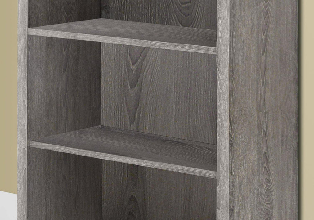 Monarch Specialties 7060 Bookshelf, Bookcase, Etagere, 5 Tier, H, Office, Bedroom, Laminate, Brown, Contemporary, Modern Bookcase-48 H/Dark Taupe With Adjustable Shelves, 48-Inch