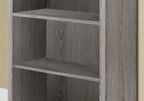 Monarch Specialties 7060 Bookshelf, Bookcase, Etagere, 5 Tier, H, Office, Bedroom, Laminate, Brown, Contemporary, Modern Bookcase-48 H/Dark Taupe With Adjustable Shelves, 48-Inch