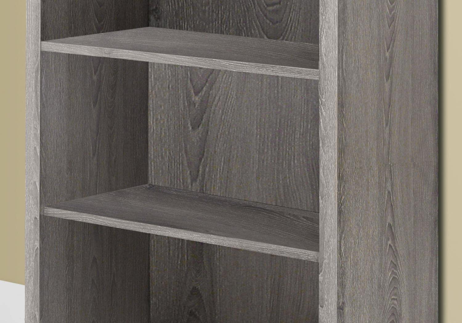 Monarch Specialties 7060 Bookshelf, Bookcase, Etagere, 5 Tier, H, Office, Bedroom, Laminate, Brown, Contemporary, Modern Bookcase-48 H/Dark Taupe With Adjustable Shelves, 48-Inch
