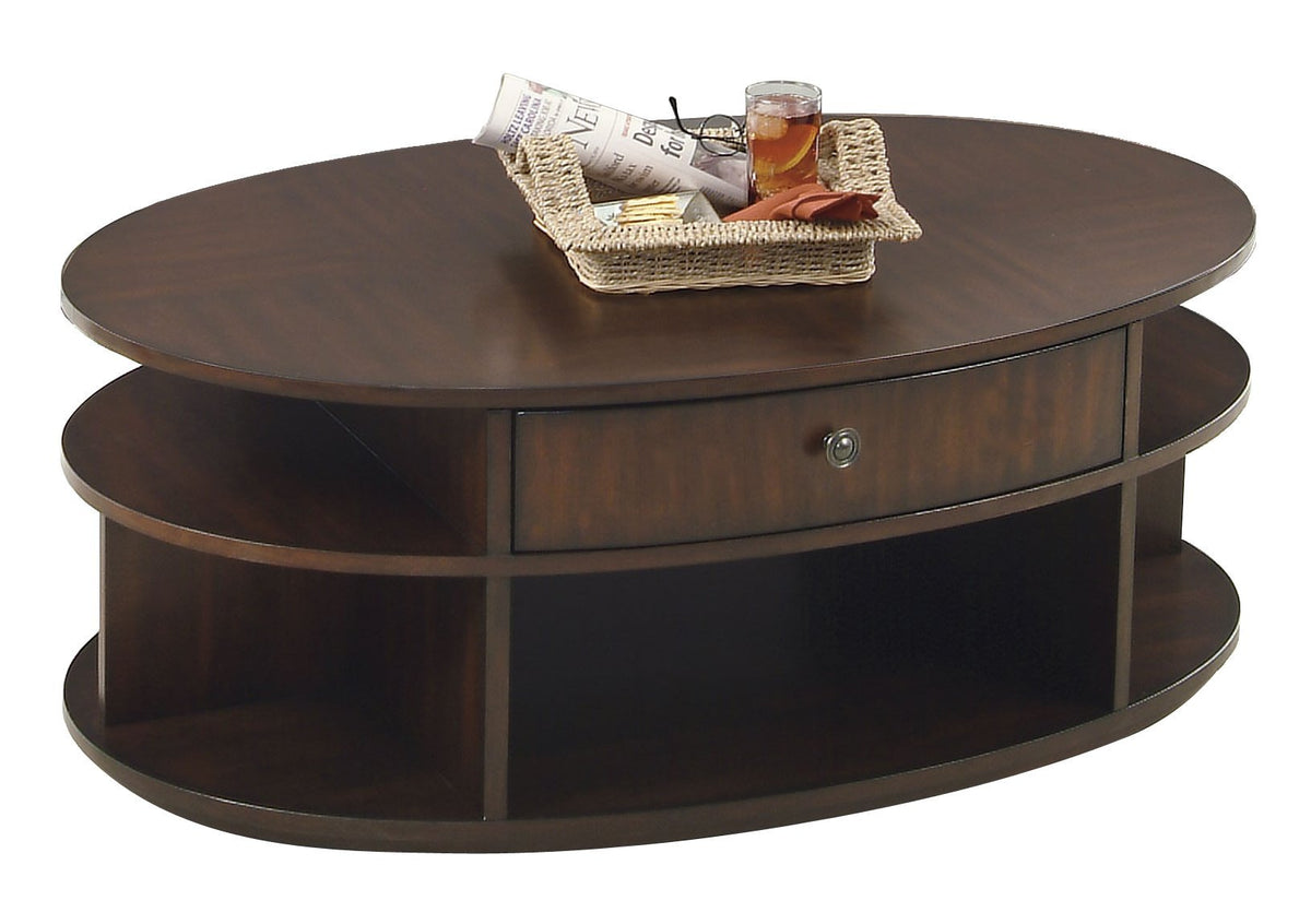 Progressive Furniture Metropolitan Oval Castered Lift-Top Cocktail Coffee Table