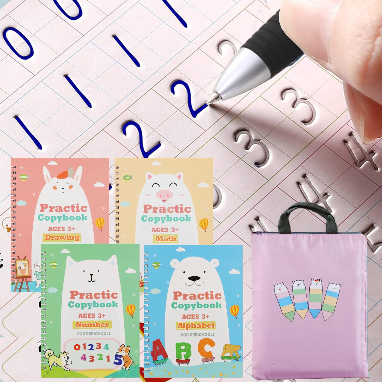 Upgraded Large Size Magic Practice Copybook For Kids, Reusable Writing Practice Book For Kids, Reusable Copybook Preschool For K