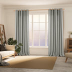 Bgment Faux Linen Curtains 90 Inches Long Set Of 2 Panels, Living Room Long Curtains Burlap Textured Thick Light Filtering Privacy Grommet Window Treatments, 52 X 90 Inch, Grey