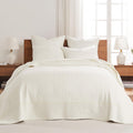 Levtex Home - Cross Stitch Cream Bedspread Set - Queen Quilted Bedspread And Two Standard Shams - Cross Stitch Pattern - Bedspre