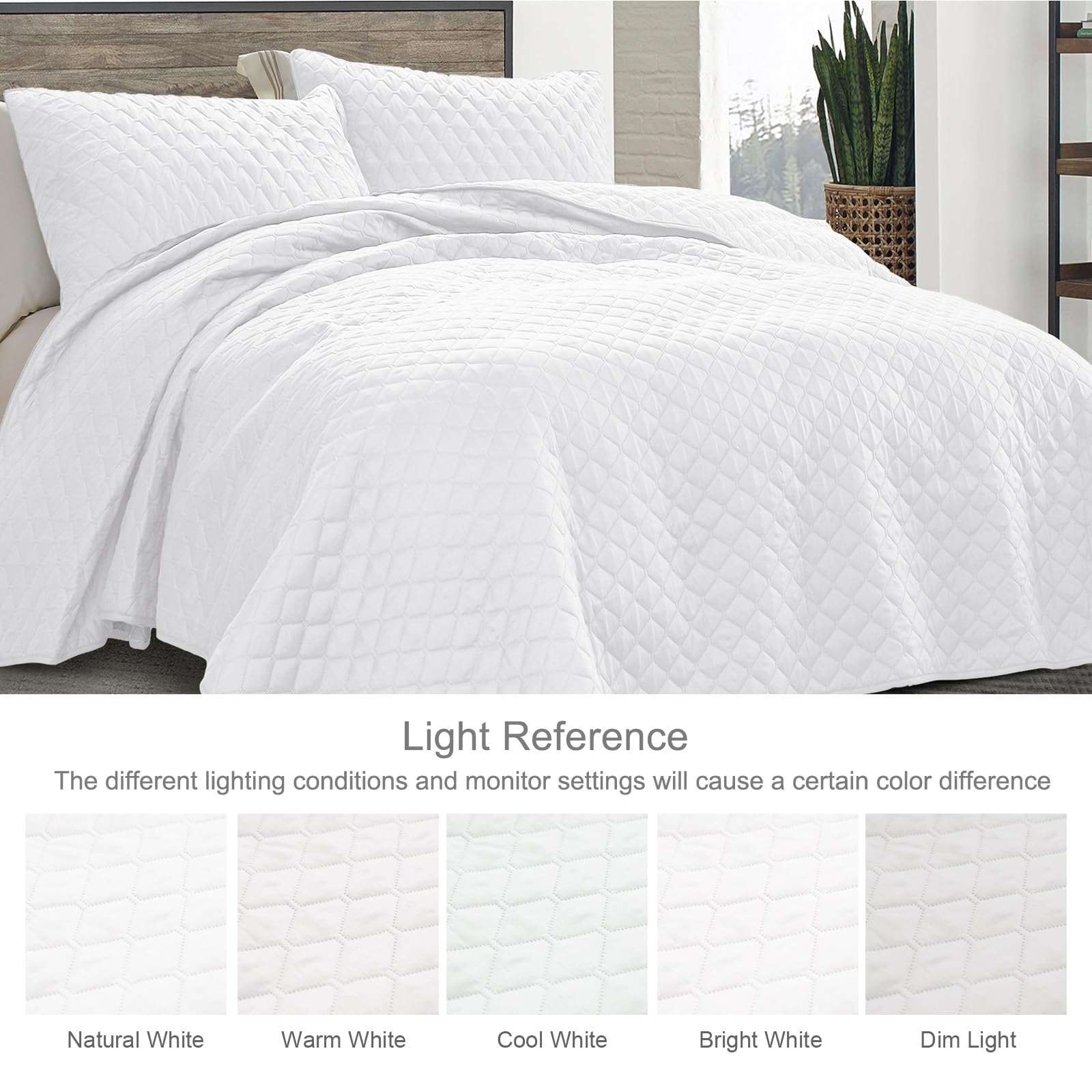 Exclusivo Mezcla Ultrasonic California King Size Quilt Bedding Set With Pillow Shams, Lightweight Quilts Cal King Size, Soft Bed