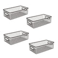 Bianco 16 Metal Farmhouse Kitchen Pantry Food Storage Organizer Basket Bin  Wire Grid Design For Cabinets, Cupboards, Shelves,