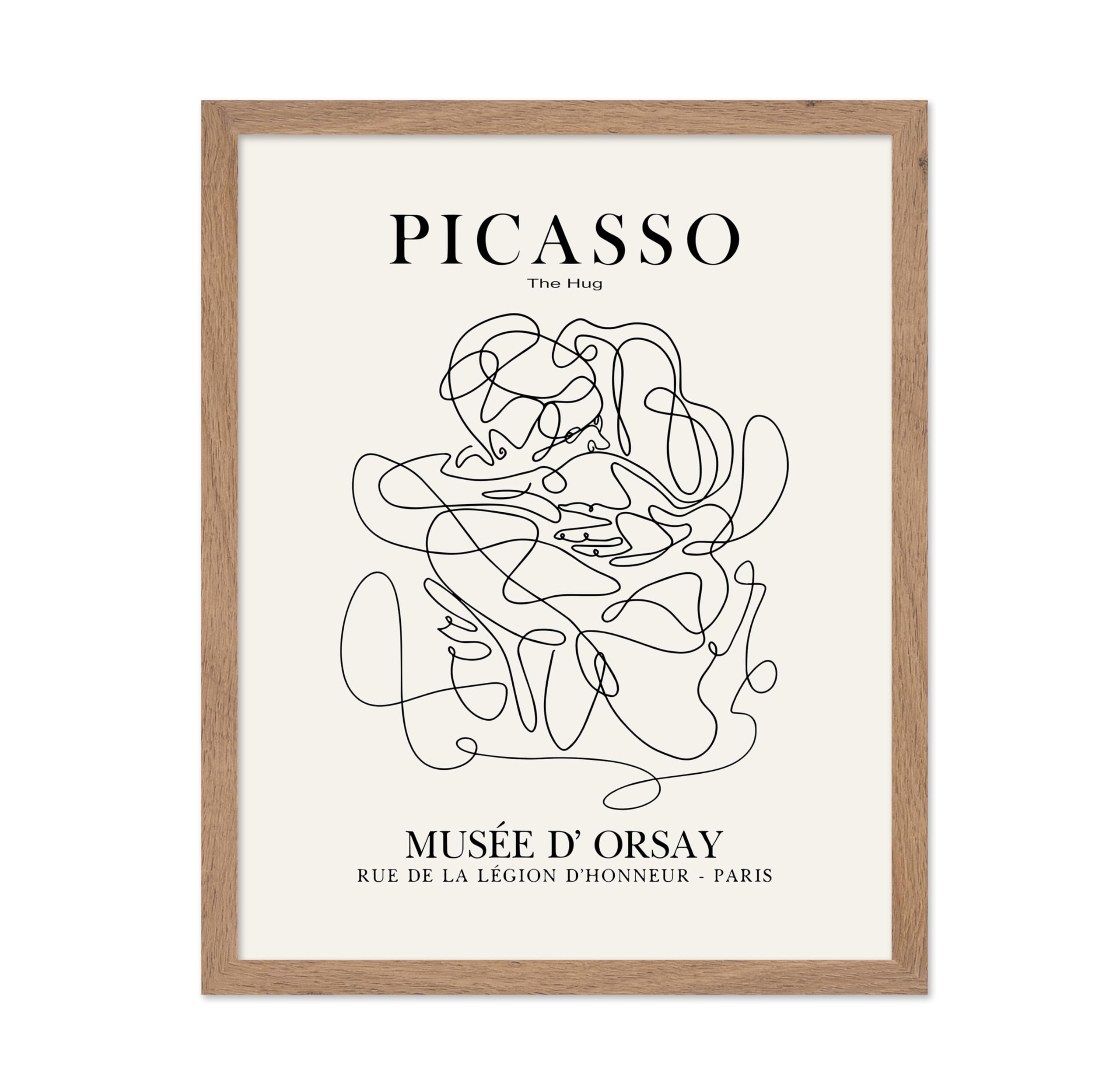Poster Master Classic Picasso Poster - Vintage Minimalist Print - Gift for Artist, Friend - The Hug, Abstract, Line Drawing, Cur