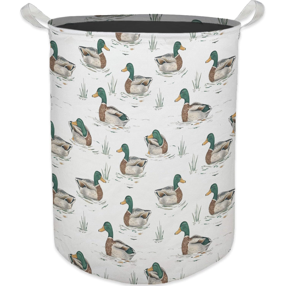 HKTZM Mallard Duck Nursery Laundry Basket, Toybox for Boys Girls, Rustic Mallard Duck Laundry Basket Hamper Waterproof Collapsib