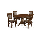 East West Furniture KEVA5-ESP-W 5 Piece Kitchen Table Set for 4 Includes an Oval Dining Table with Butterfly Leaf and 4 Dining Room Chairs, 42x60 Inch, Espresso