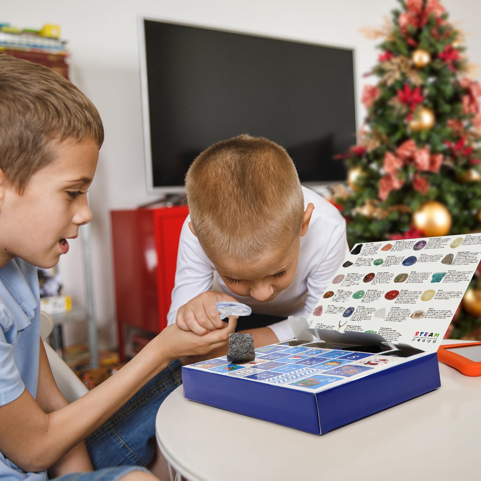 Pukamam Crystal Advent Calendar 2024 Rock Minerals & Fossils Collection 24 Day Christmas Countdown Calendars For Kids Adult