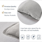 Simple&Opulence 100% Linen Lumbar Pillow Cover 12 X 20 Inches Set Of 2 Rectangular Decorative Throw Cushion Cover For Couch Sofa Bed Living Room Office Soft Breathable Farmhouse - Light Grey