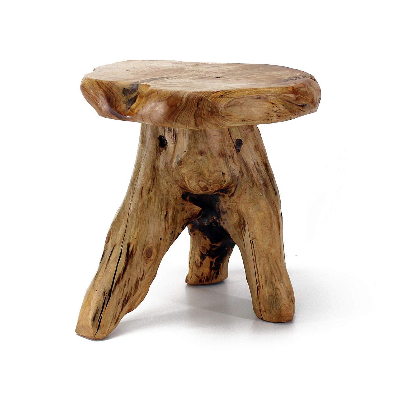 Welland Tree Stump Stool Live Edge, Natural Edge Side Table, Plant Stand, Nightstand, Mushroom Stool 14' Tall