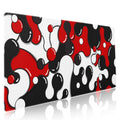 Aportt Red Black White Mouse Pad Anime Cool Geometric Japanese Extended Desk Mat 90X40 Cm Non-Slip Rubber Base Stitched Edge Lar