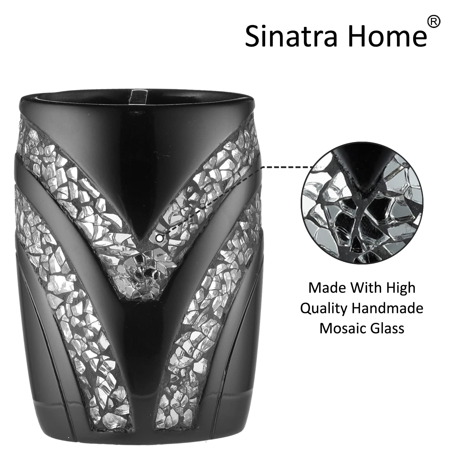 Popular Bath Sinatra Collection Tooth Brush Holder, Black