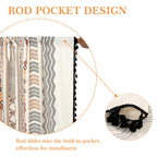 Colorbird Boho Curtains For Bedroom, 2 Panels 63 Inch Semi Blackout Living Room Darkening Curtains, Geometric Tribal Fall Cotton