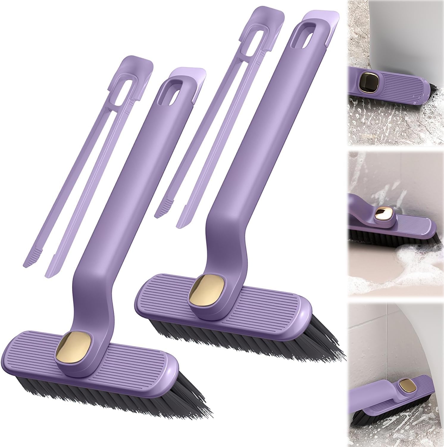 Dc MultiFunction Rotating Crevice Cleaning Brush, 360 Degree Rotating Crevice Household Cleaning Brushes, No Dead Corners Hard 