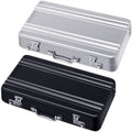 Oudain 2 Pcs Business Card Holder Suitcase Aluminum Business Card Case with Waterproof Pocket Credit Holder for Men Organizer ID