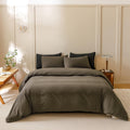 CLOTHKNOW Mocha Coffee Comforter Set King 3Pcs Brown Bedding Comforter Sets Dark Brown King Comforter Soft Dusty Brown Comforter