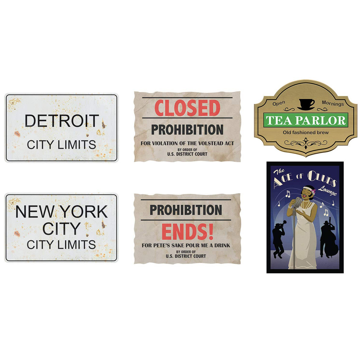 Beistle Prohibition Cutouts