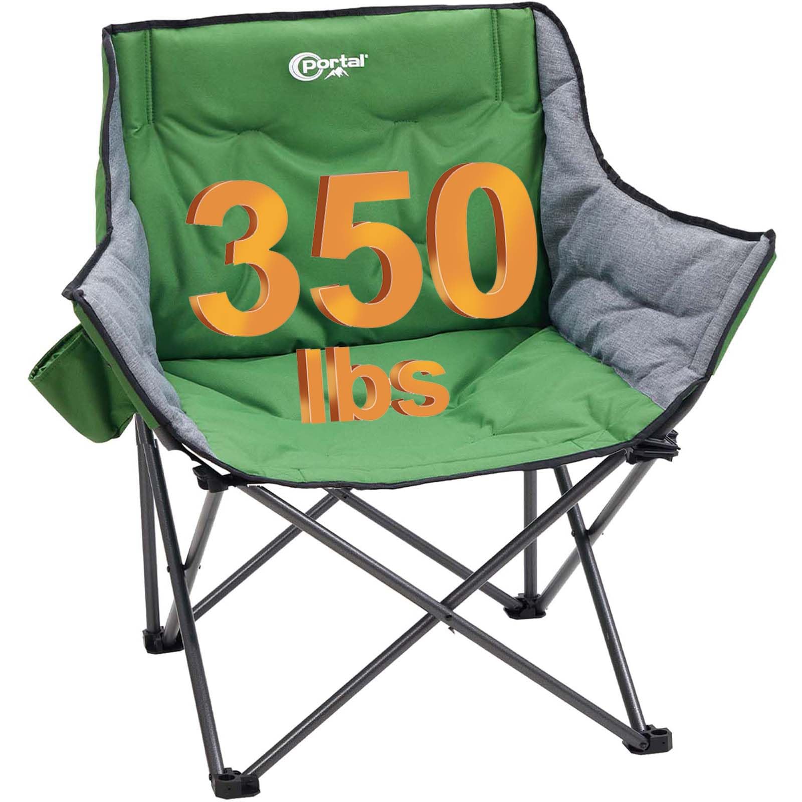 PORTAL 32In Extra Wide Camping Chair for Adults, Oversized Folding Chair with Cup Holder & Carry Bag, Heavy-Duty Outdoor Chair S