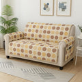 Story@Home Quilted Sofa Cover 3 Seater Fully Covered|175X170 Microfiber Sofa Cover 3 Seater Beige & White Geometric Stripes Desi