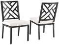 Crosley Furniture Locke 2-Piece Outdoor Chair Set, Dining Patio Chairs for Deck, Backyard, Matte Black with Creme Cushions