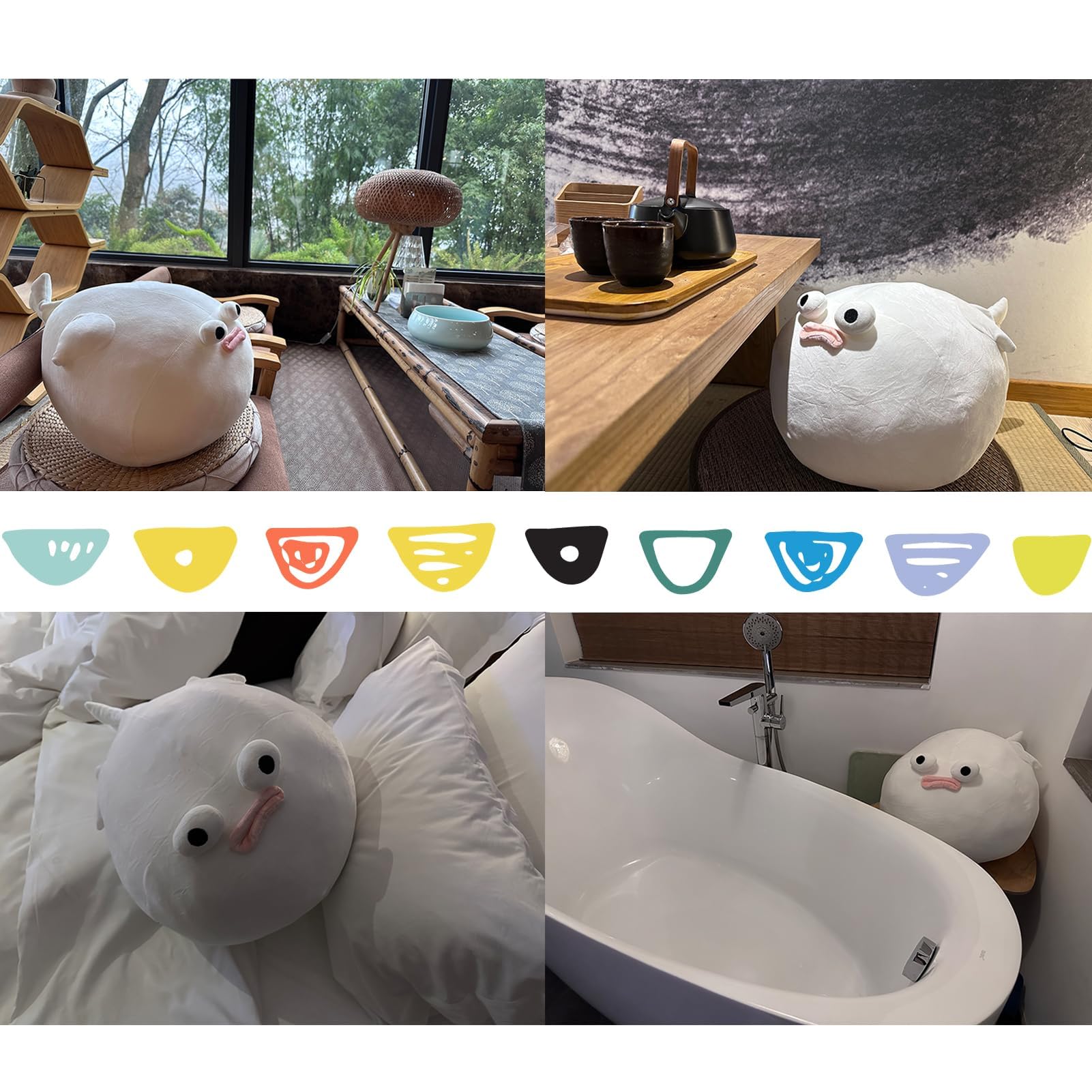 Goylmc Puffer Fish Plush Pillow - 15.7 Inch Puffer Fish Stuffed Animal Plush - Birthday For Girls Boys Adults