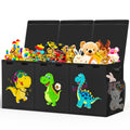 Beadsky Extra Large Toy Box, Collapsible Toddlers Toy Chest Kids Storage Organizer, Dinosaur Bin Boxes Storage Basket with Lids 