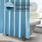 Aoohome Standard 72X72 Inch Shower Curtain Liner, Soft Polyester Solid Color Shower Curtain With Hooks, Weighted Hem, Water Repe