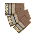 Popular Bath Safari Stripes Towel Set 3 Pieces Chocolate, Size 24x 44, Hand Towel Measures 16x 27, WASH Towel Measures, 12 x 18