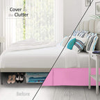 Nestl Light Pink Twin Xl Bed Skirt - Twin Xl Size Bed Skirt 14 Inch Drop - Brushed Microfiber Bed Skirts - Hotel Quality Pleated Bed Skirt - Shrinkage & Fade Resistant