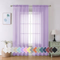 Aiyufeng Light Purple Sheer Curtain Panels Pair Sold 84 Inch Length, Light Filtering Window Curtain Drapes Treatment For Kitchen