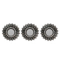 Northlight Set of 3 Floral Sunburst Brushed Bronze Round Wall Mirrors 9.5