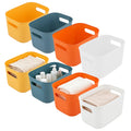 MOUYAT 8 Pack Colorful Storage Bins with Handles, 10 x 7 x 6 Inch