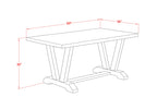 East West Furniture V2-676 3 Piece Dining Table Set for Small Spaces Contains a Rectangle Dining Room Table with V-Legs and 2 Dining Bench, 36x60 Inch, Multi-Color