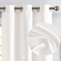 jinchan White Linen Textured Curtains 72 Inch Long 2 Panels for Living Room Grommet Top Light Filtering Window Drapes for Bedroo