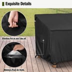 Mr.Cover 2-Seater Patio Loveseat Cover, Patio Furniture Covers Waterproof, Fits Up To 60W X 35D X 35H Inches, With Air Vent And Handles, Black
