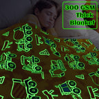 Excavator Toys Gifts For Kids Glow In The Dark Truck Blanket Construction Blankets Soft Tractor Throw Blankets Boys Car Theme De