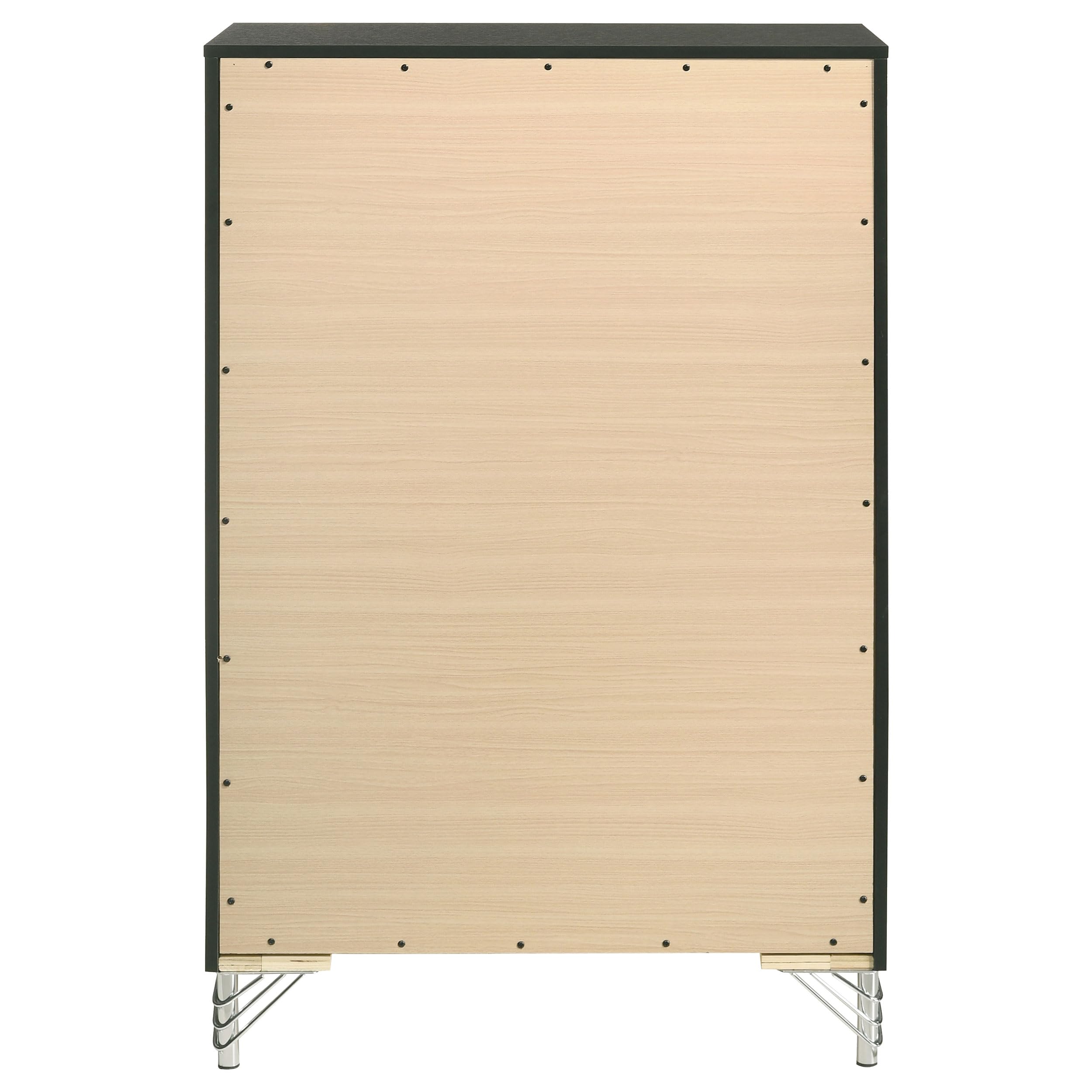 Coaster Home Furnishings Lucia Modern Classic Wood 5-Drawer Bedroom Chest of Drawers Chiffonier Clothing Storage Cabinet Bedroom Armoire Tall Dresser Organizer Unit Black 224995