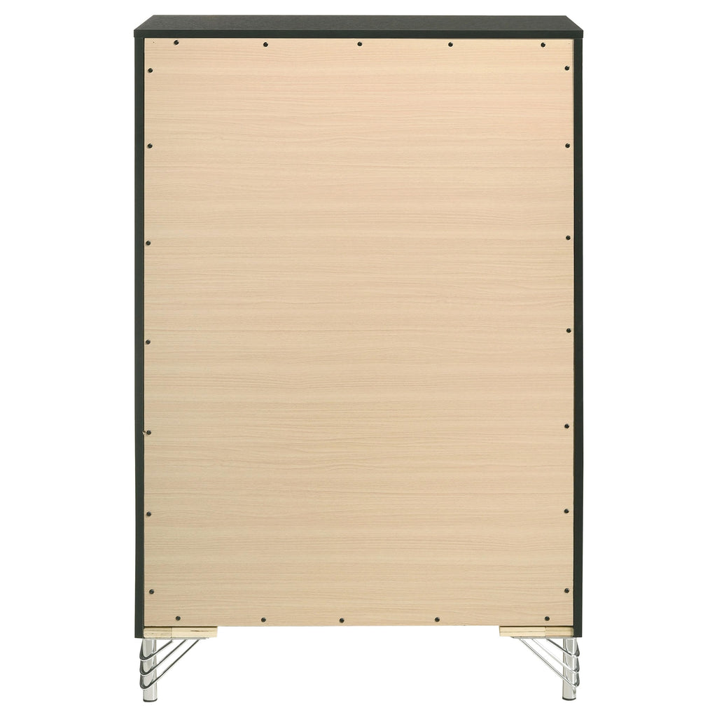 Coaster Home Furnishings Lucia Modern Classic Wood 5-Drawer Bedroom Chest of Drawers Chiffonier Clothing Storage Cabinet Bedroom Armoire Tall Dresser Organizer Unit Black 224995