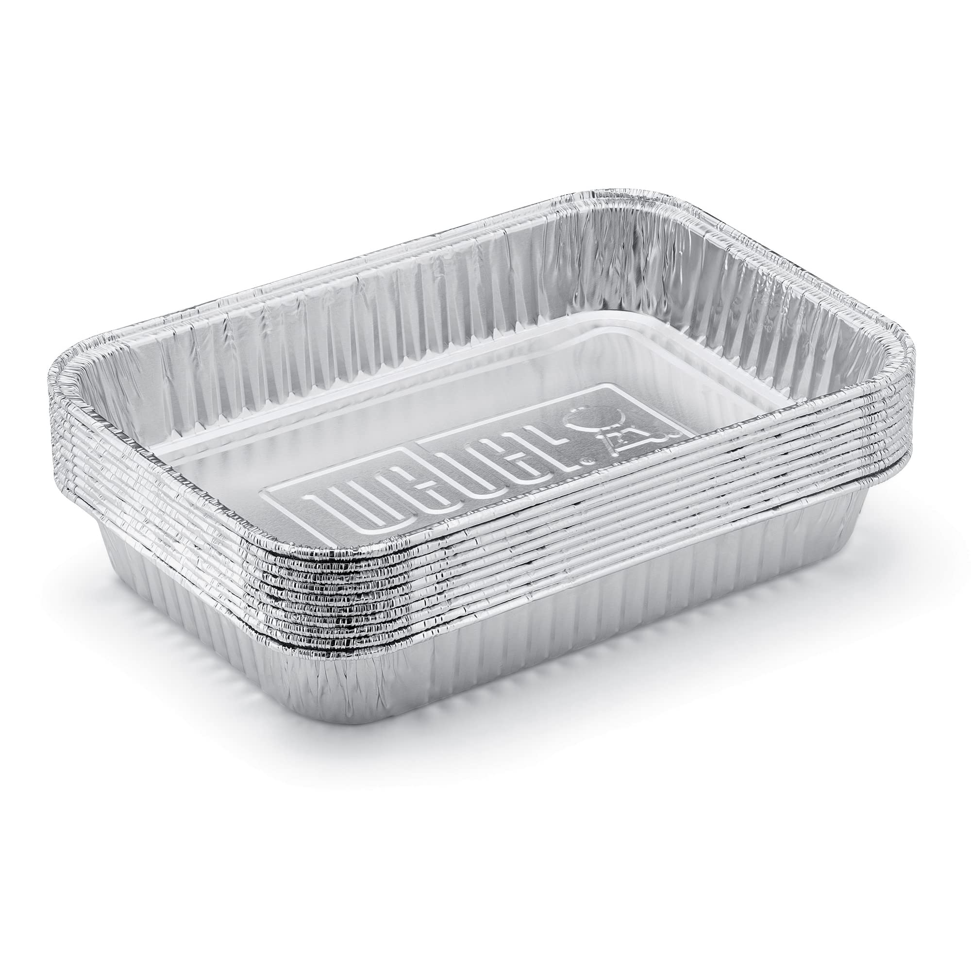 Weber Aluminum Drip Pans, 5 X 1.4 X 7.5 Inches, Set Of 10