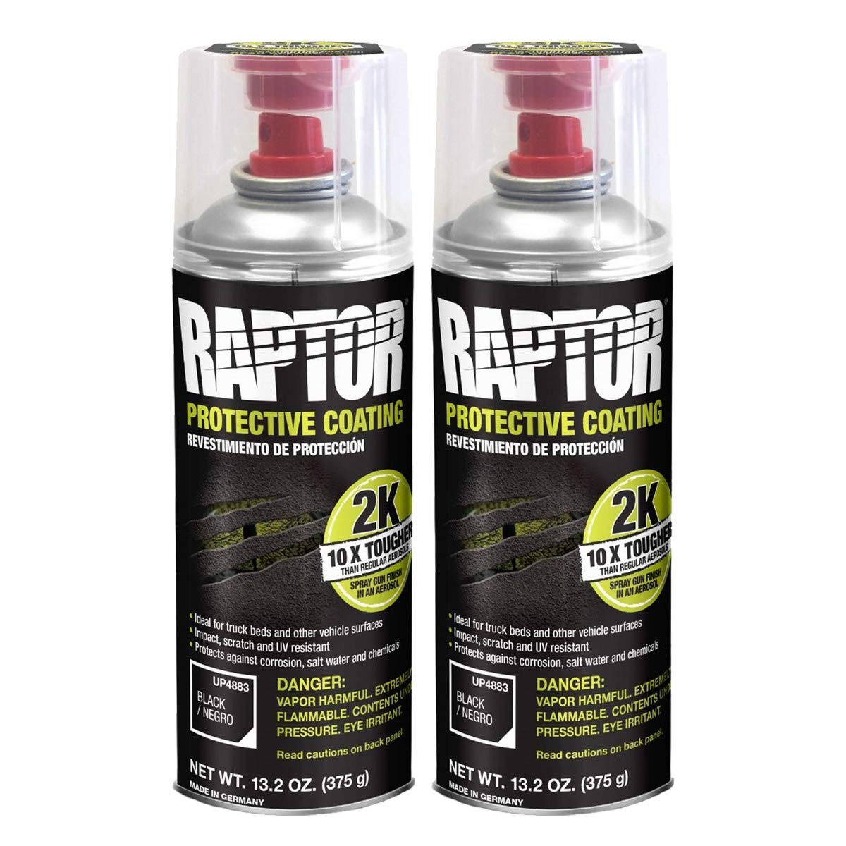U-Pol Raptor 2K Black Spray-On Truck Bedliner Aerosol 13.2 Oz (2 Pack)